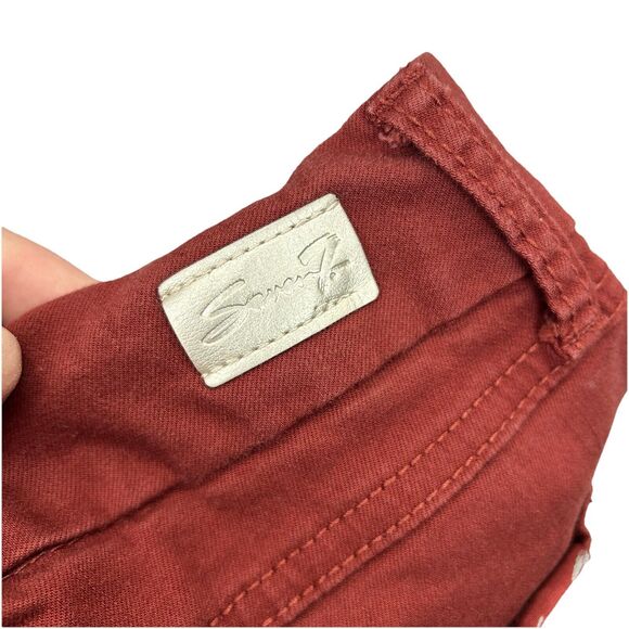Seven 7 Tummyless High Rise Skinny Jeans Womens 8 (27 X 27.5) Fired Brick Red - Picture 7 of 13